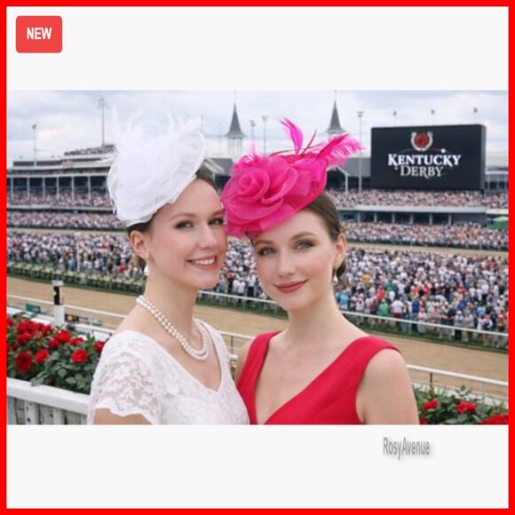 Mesh Feather Fascinator Derby Hat with Clip & Headband for Special Occasions
